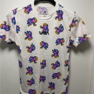 NASA Graphic Astronaut Print Short Sleeve Tee - White